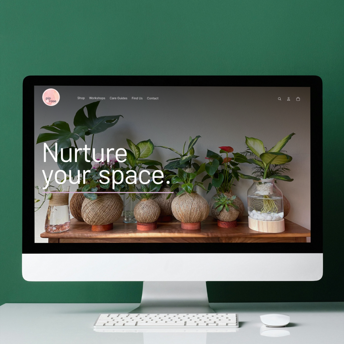 Pip and Rose Design website mockup