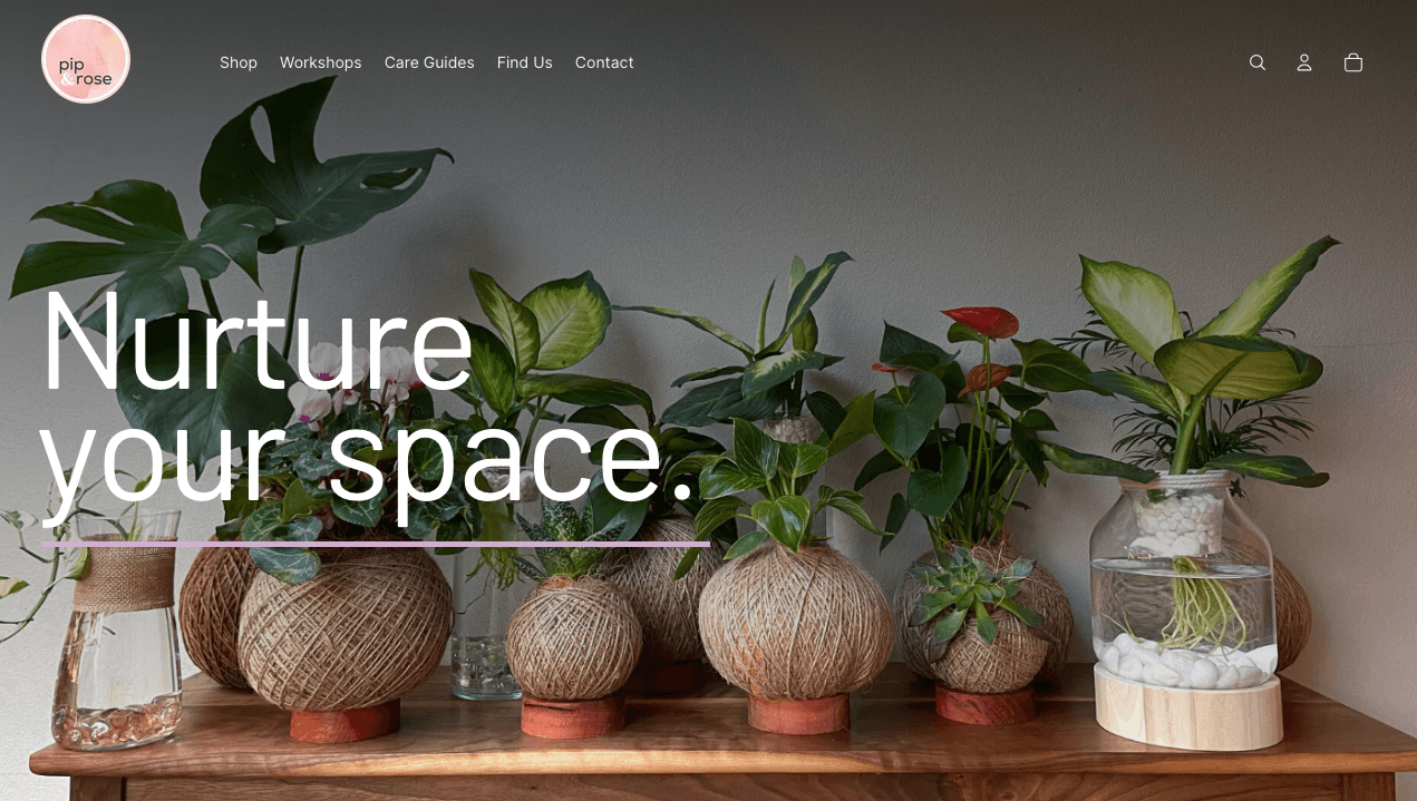 Pip and Rose Design website screenshot