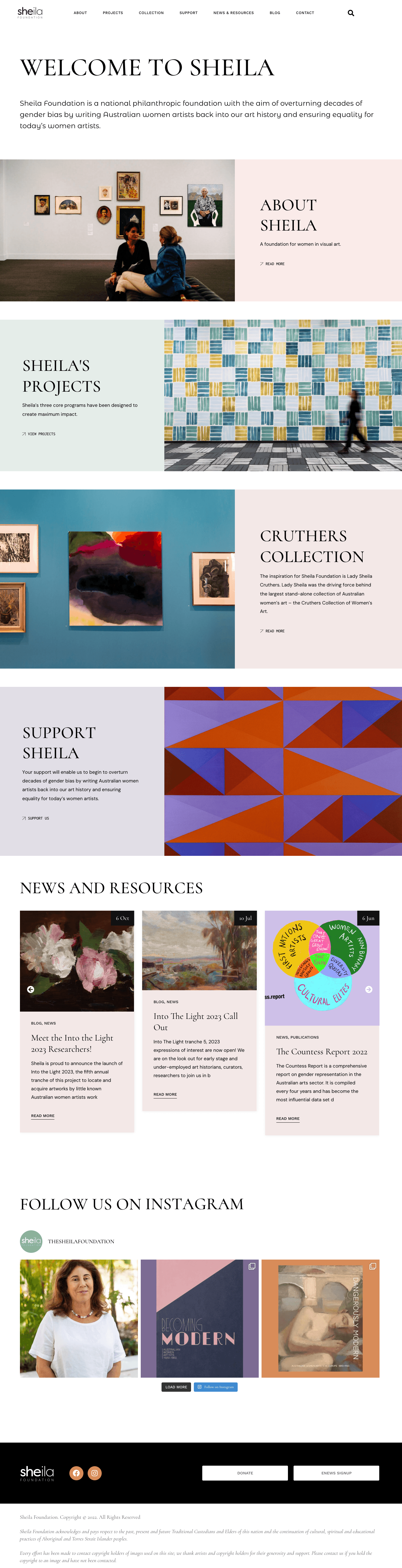 Sheila Foundation homepage