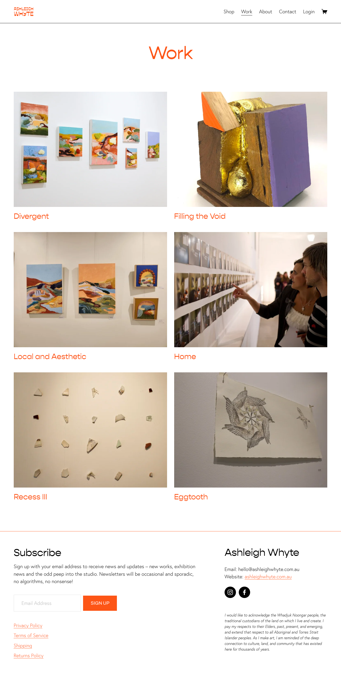 Ashleigh Whyte work page