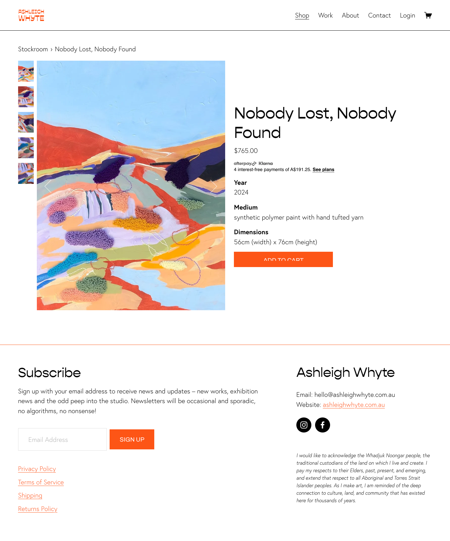 Ashleigh Whyte product page