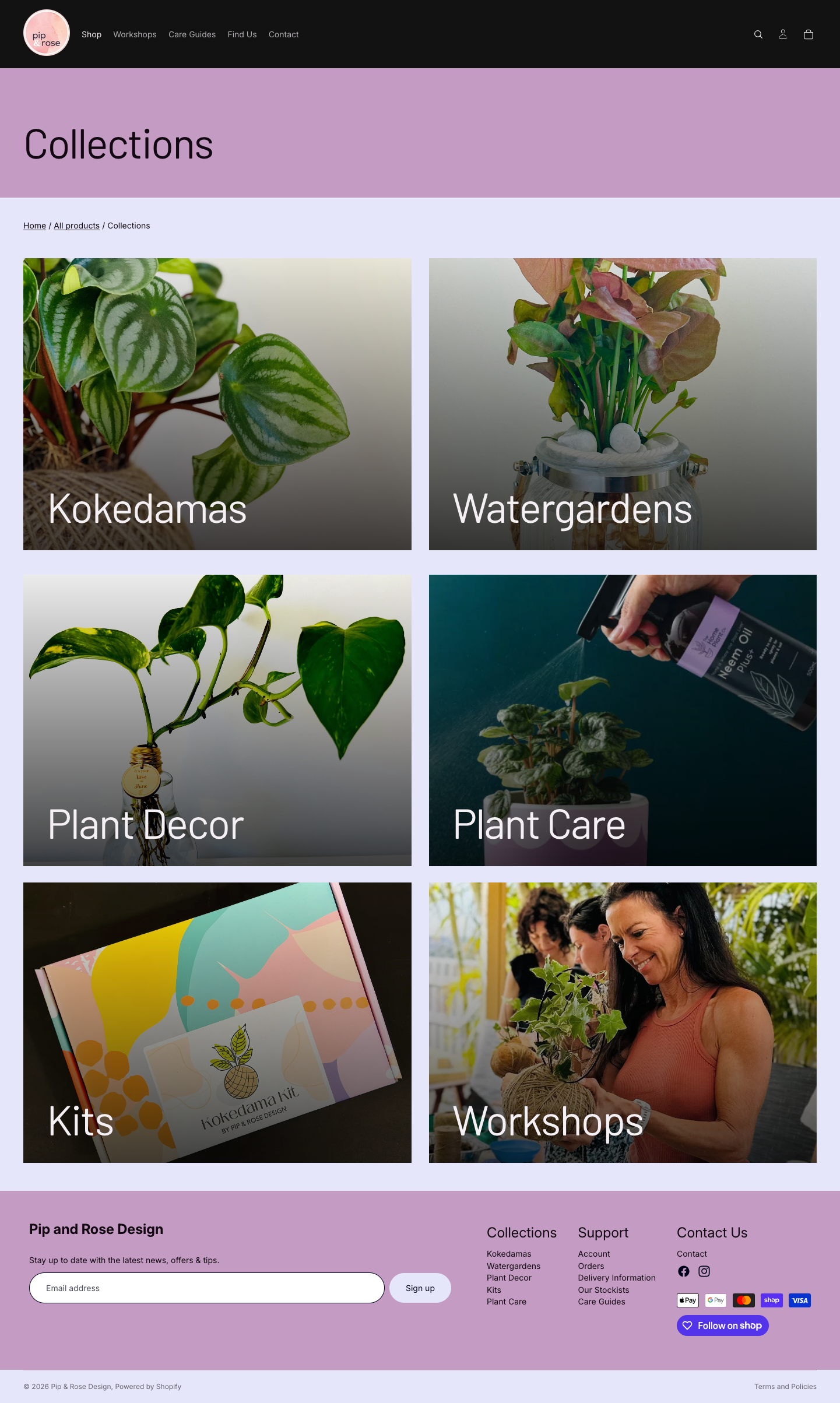 Pip and Rose Design collections page